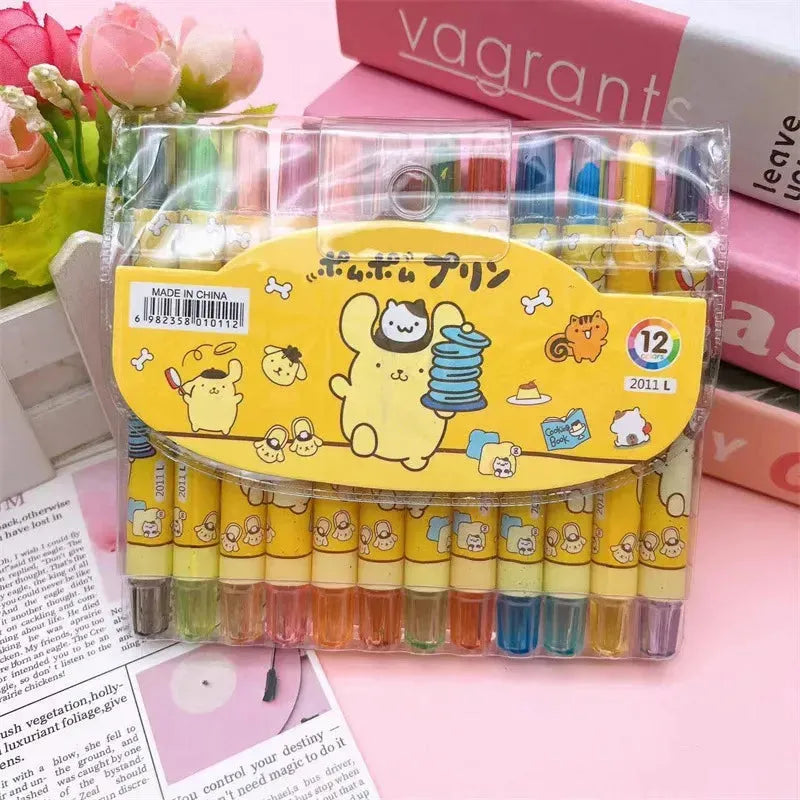 Sanrio Rainbow Crayon Set (12 Pcs)