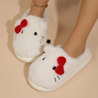 Hello Kitty Fur Plush Slippers