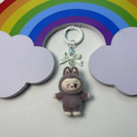Labubu Crystal Bow Charm Keychain