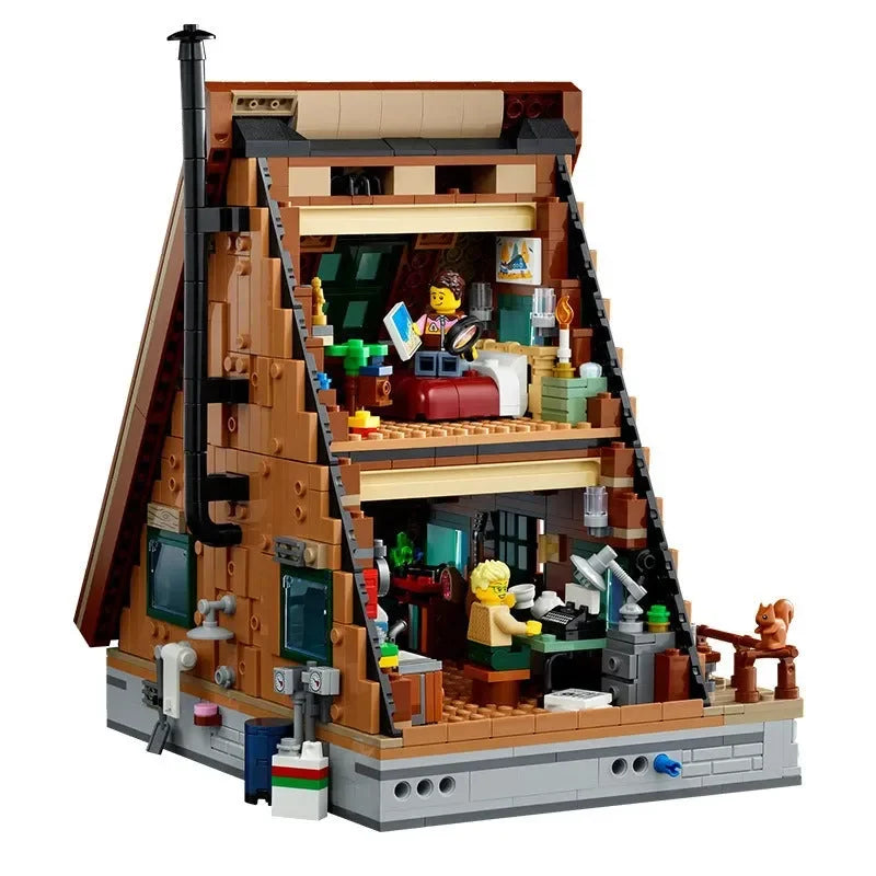 A-Frame Cabin Treehouse Building Block Set