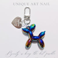 Balloon Heart Punk Dog Keychain