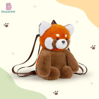 Realistic Red Panda Plush Backpack