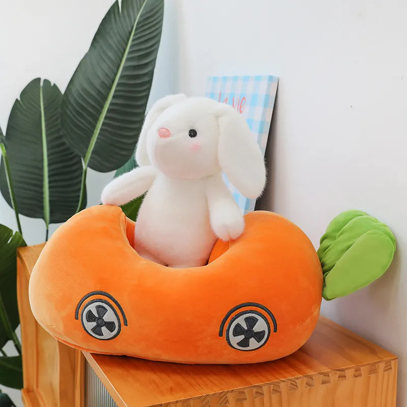 Racing Carrot Car Bunny Plush Toy