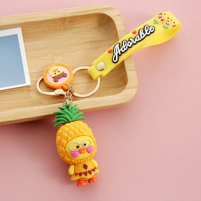 Adorable Fruit Duck 3D Keychain