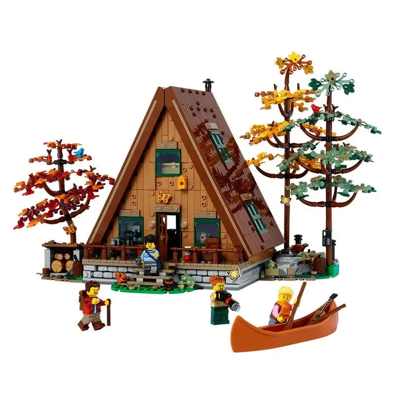 A-Frame Cabin Treehouse Building Block Set