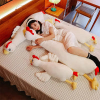 Cute White Chicken Long Pillow