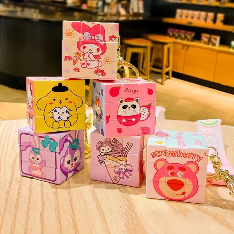 Pocket Rubik's Cube Fidget Keychain