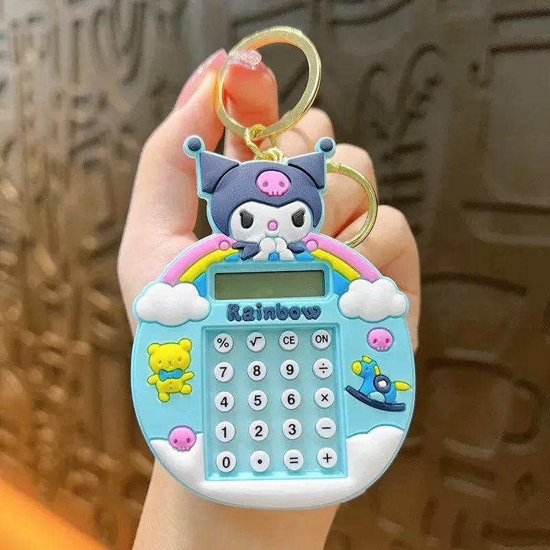 Rainbow Kuromi Calculator Keychain