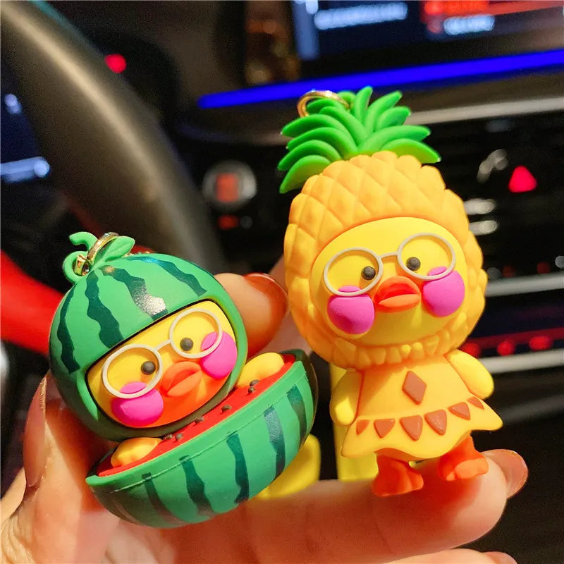 Adorable Fruit Duck 3D Keychain