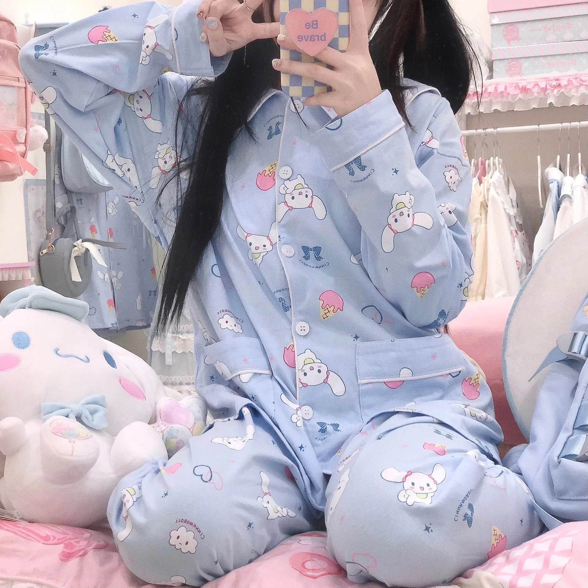 Cute Anime Pajamas Suits Set PN4338 - Bear Hugs