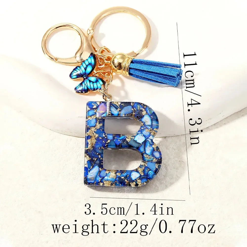 Sparkle & Shine Letter Charm Keychain