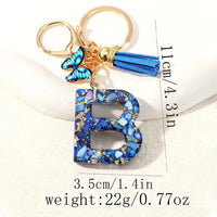Sparkle & Shine Letter Charm Keychain