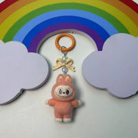 Labubu Crystal Bow Charm Keychain