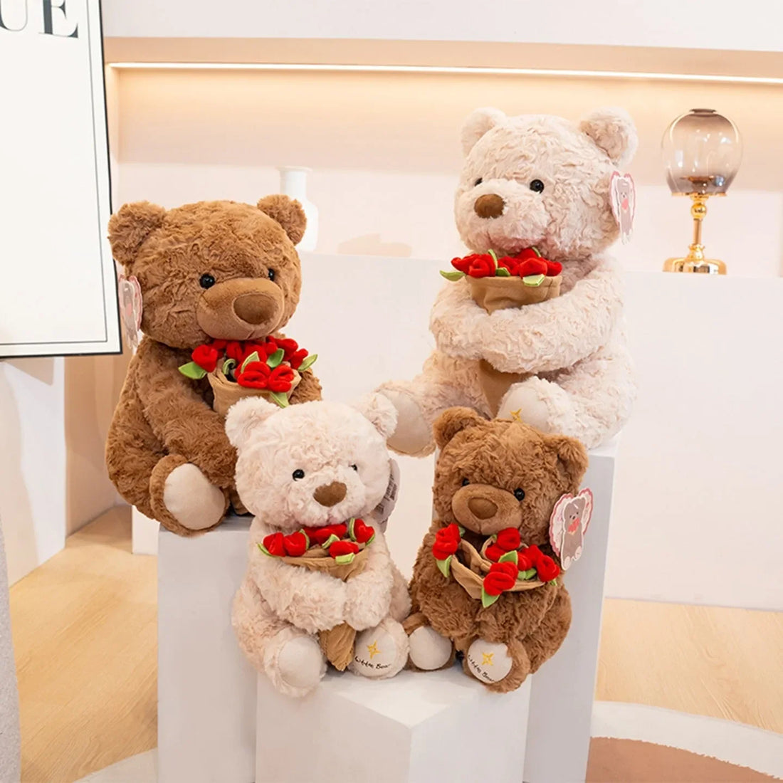 Peluche ours rose Love in Bloom 