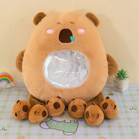 Capybara Babies Transparent Plush Pillow