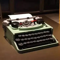 مجموعة مكعبات بناء الآلة الكاتبة الرجعية 