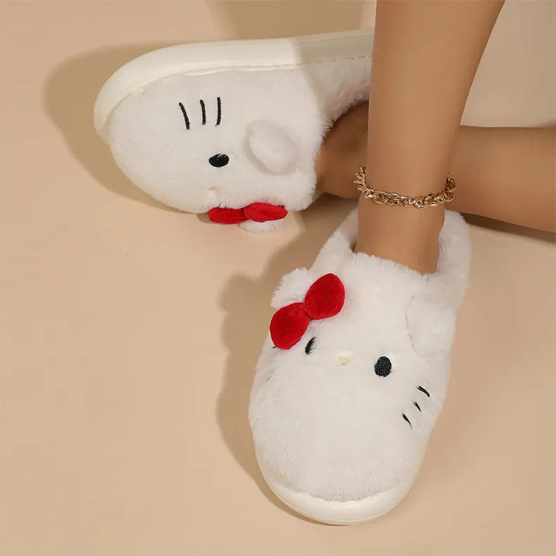 Hello Kitty Fur Plush Slippers