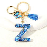 Sparkle & Shine Letter Charm Keychain