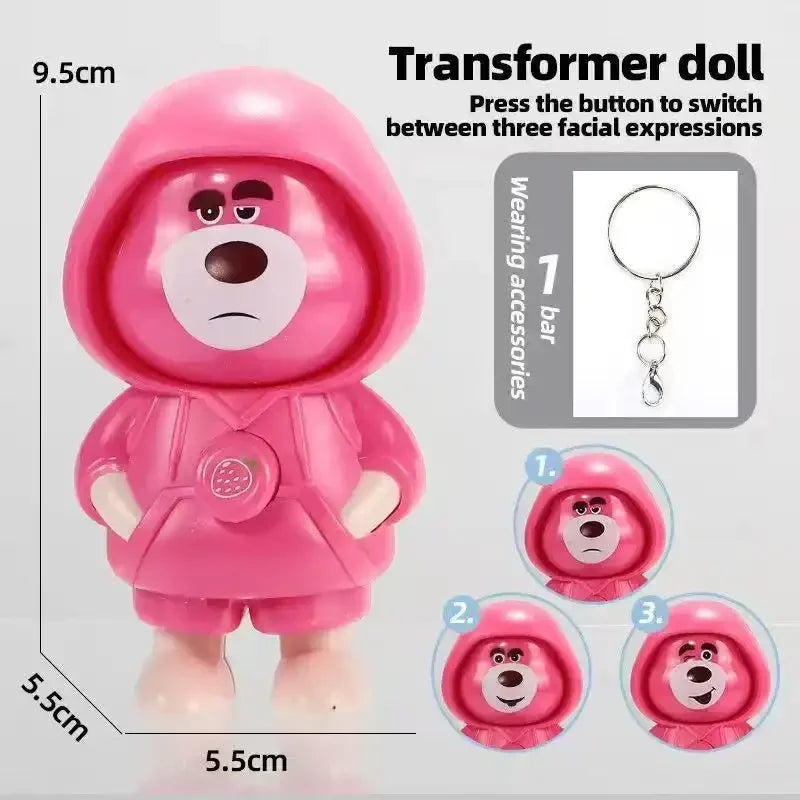 Strawberry Bear Face-Changing Keychain