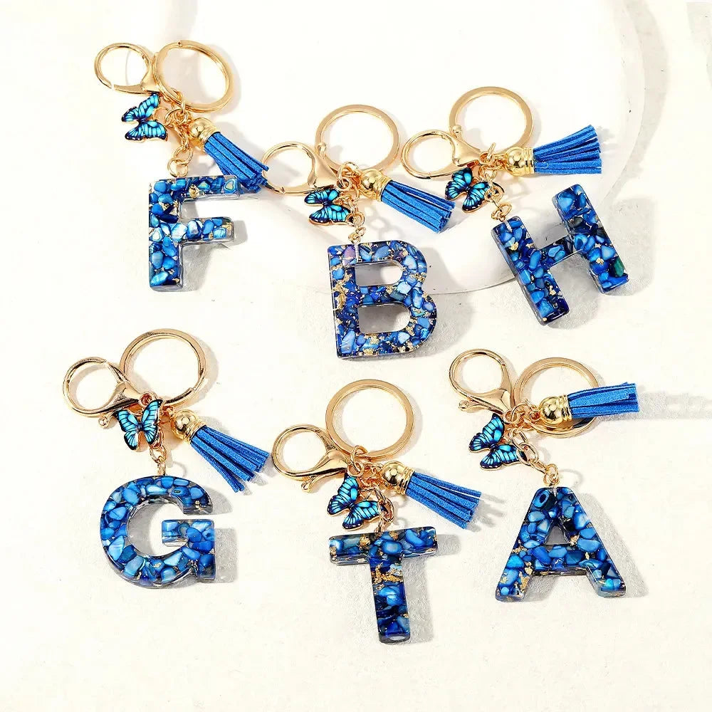 Sparkle & Shine Letter Charm Keychain