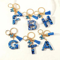 Sparkle & Shine Letter Charm Keychain