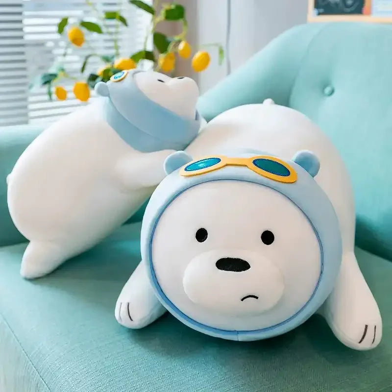 WBB Ski-Ready Snow Bear Plush Pillow