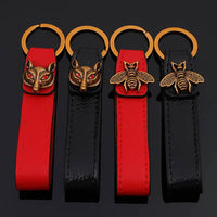 Luxury Bronze Critter Leather Keychain