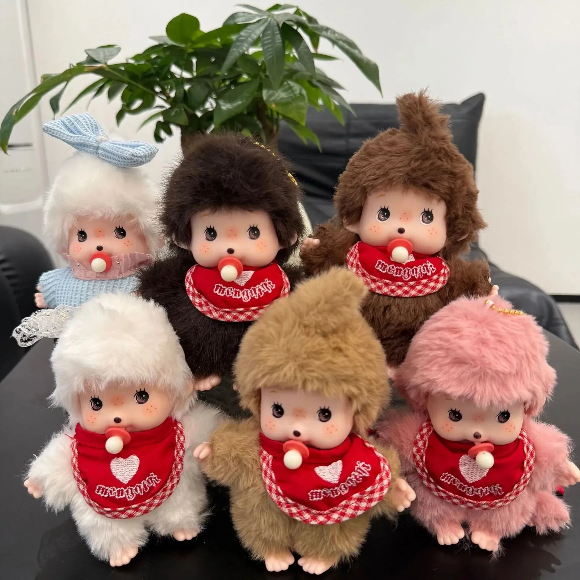 Monchhichi Bib & Pacifier Plush Keychain
