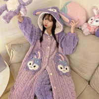 Thick Fleeced Cartoon Sanrio and Disney Pajama Set