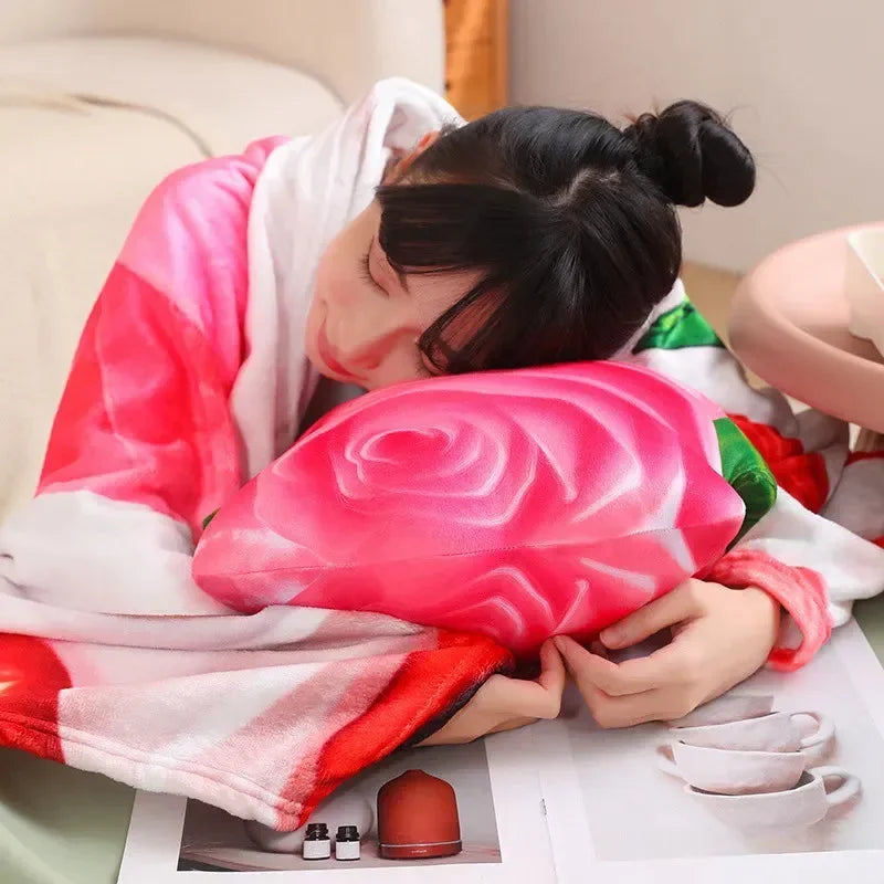 The Rose Bloom Sofa Pillow & Blanket