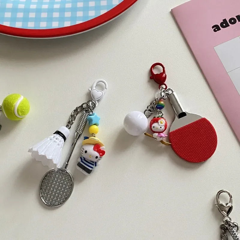 Hello Kitty Sports Ace Metal Keychain