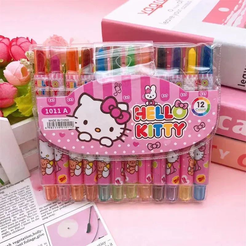 Sanrio Rainbow Crayon Set (12 Pcs)