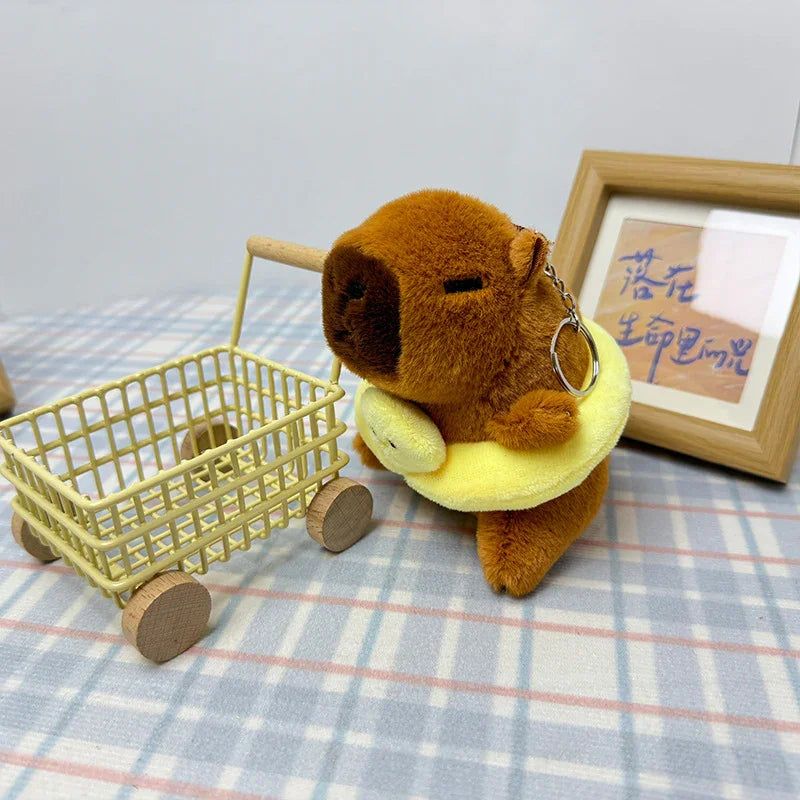 Swim Ring Capybara Plush Keychain