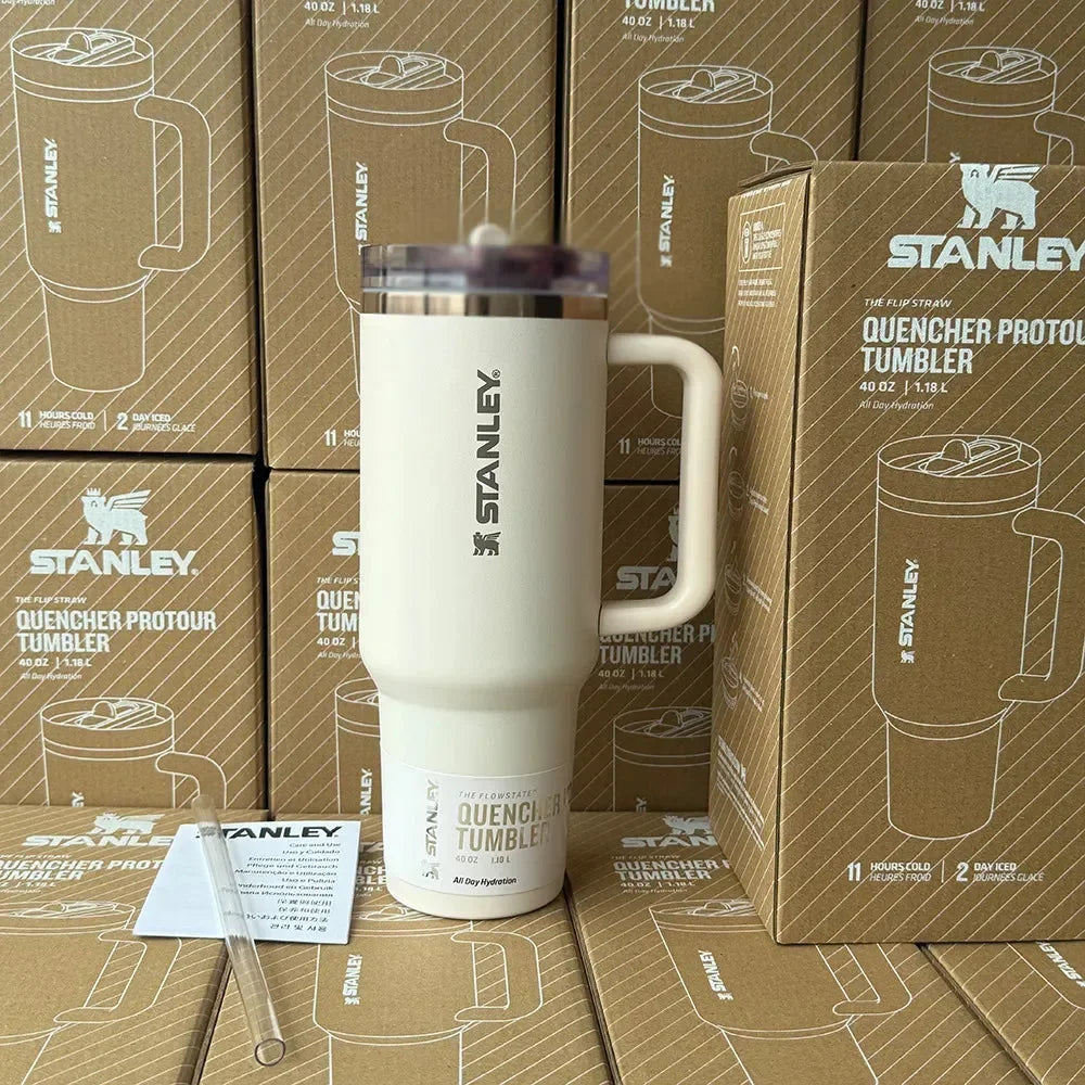 Couvercles Gobelets Stanley Lot 6 Accessoires Stanley Cup - Couvercles Anti- Fuites, Pailles, Brosses - Noir Et Blanc Couvercles Stanley