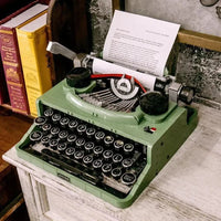 مجموعة مكعبات بناء الآلة الكاتبة الرجعية 