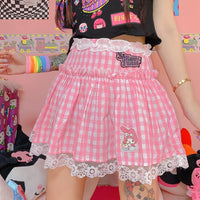 Fashion Anime Embroidered Pleated Skirt PN3832 - Bear Hugs