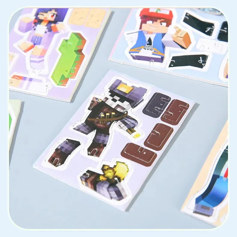 Minecraft Pixelated Cardboard Block Figurines (24 pcs/set)