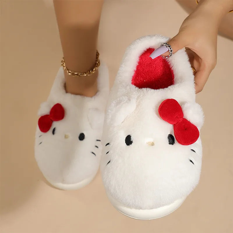 Hello Kitty Fur Plush Slippers