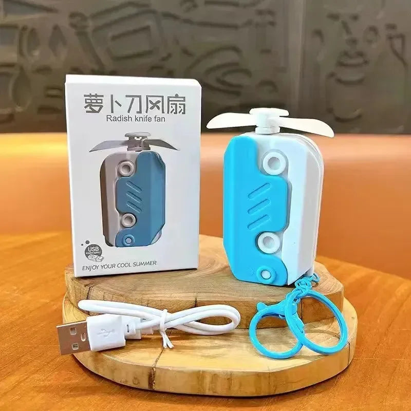 Pocket Breeze Folding Fan Keychain