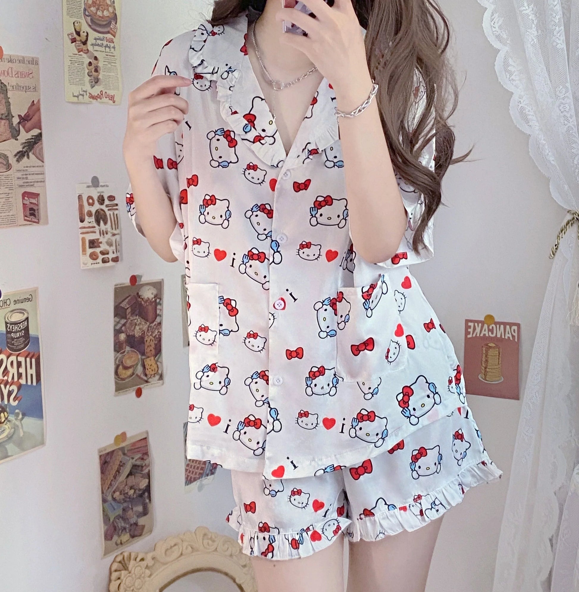 Cartoon Anime Girls Pajamas Suits PN3911 - Bear Hugs