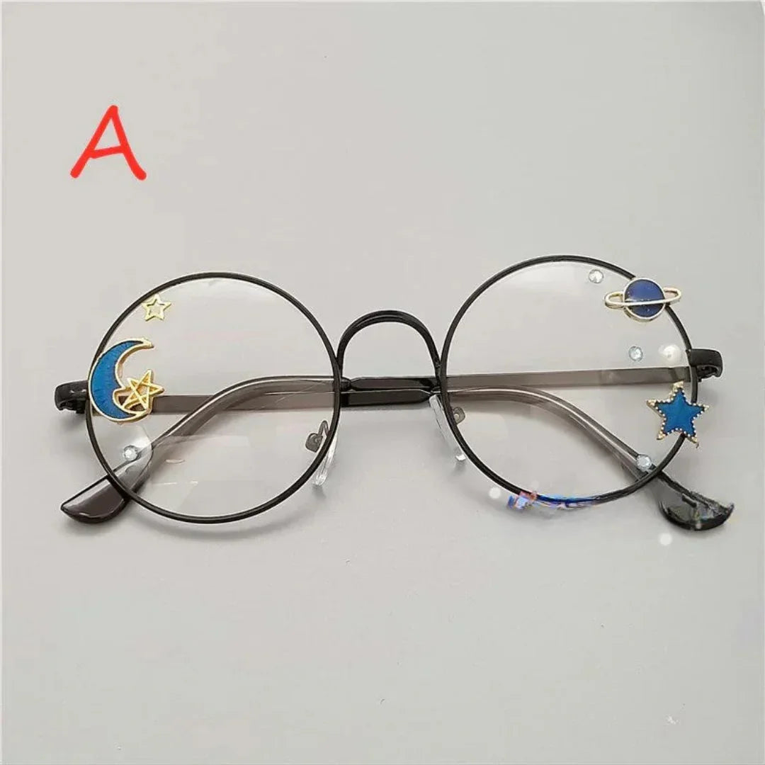 Charming Sweet Girl Round Glasses