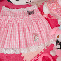Fashion Anime Embroidered Pleated Skirt PN3832 - Bear Hugs