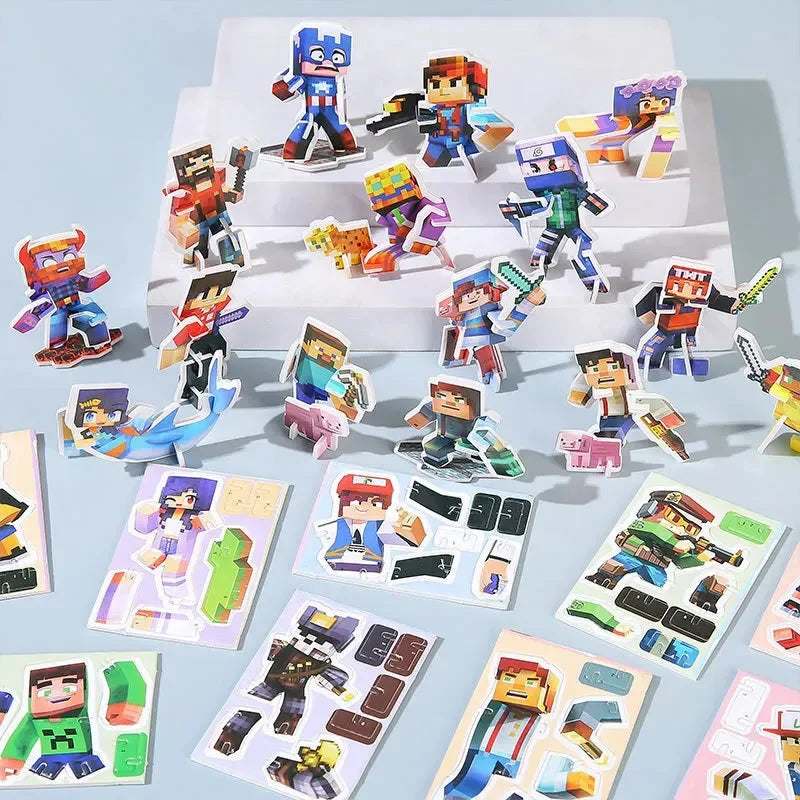 Minecraft Pixelated Cardboard Block Figurines (24 pcs/set)