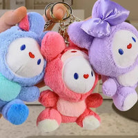 Colorful Bunny Buddies Plush Keychain