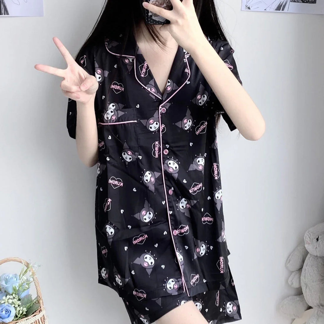 Black Anime Pajamas Suits PN4922 - Bear Hugs