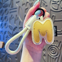 Signature Style Leather Letter Keychain