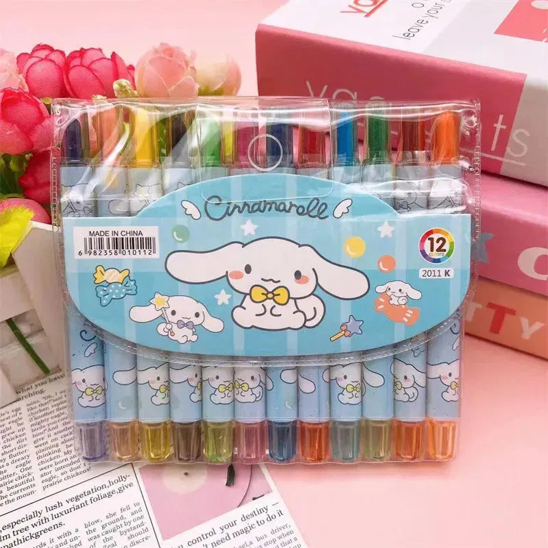 Sanrio Rainbow Crayon Set (12 Pcs)