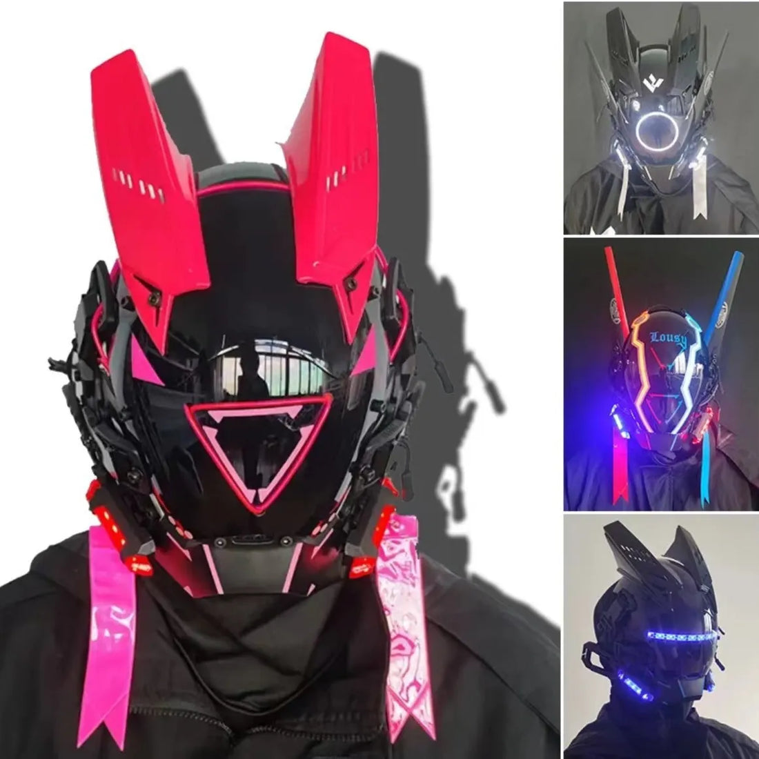 Cyberpunk LED Cosplay Helmet Mask