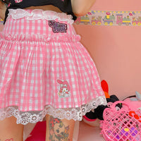 Fashion Anime Embroidered Pleated Skirt PN3832 - Bear Hugs