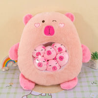 Capybara Babies Transparent Plush Pillow